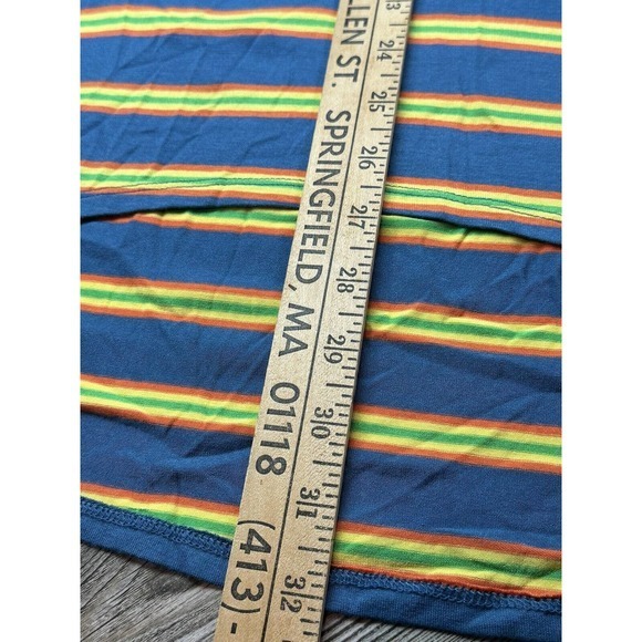 Lularoe Small‎ Irma Tunic Blue with Orange Green and Yellow Stripes Shirt NWT - Picture 9 of 10